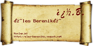 Éles Bereniké névjegykártya